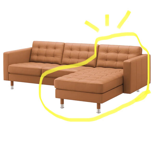 IKEA(イケア)の LANDSKRONA ランズクローナ　合皮2人掛けコーナーソファー インテリア/住まい/日用品のソファ/ソファベッド(二人掛けソファ)の商品写真
