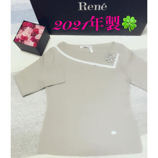 ルネ(René)のRene♡ルネ【極美品】2021年製♡綺麗め✨ホワイトトリミングニット34(ニット/セーター)
