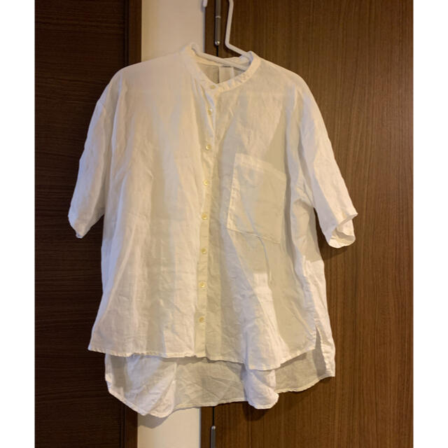 PAR ICI(パーリッシィ)のフレンチリネン スタンドロングシャツ レディースのトップス(シャツ/ブラウス(半袖/袖なし))の商品写真