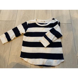 ブランシェス(Branshes)のワッフルトップス　ボーダー　80cm(シャツ/カットソー)