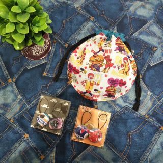 ハンドメイド まんまる巾着 マクドナルド③(ポーチ)