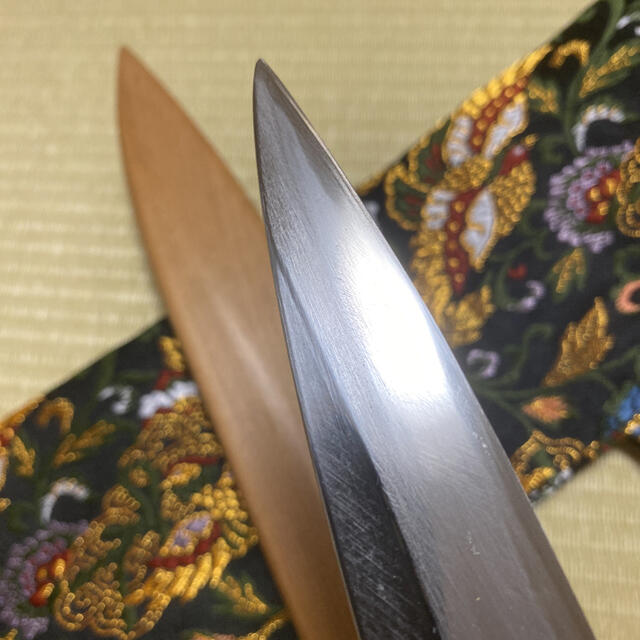 正本 柳刃 包丁 和包丁 白鋼 黒檀白水牛銀巻八角柄 刺身 鞘付き 正本 柳刃 包丁 和包丁 白鋼 黒檀白水牛銀巻八角柄 刺身 鞘付き