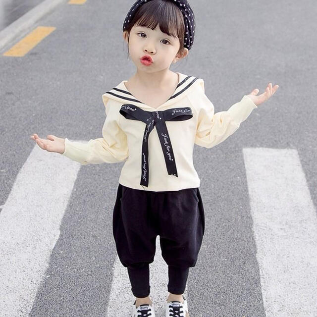 キッズセットアップ　リボン付きトップス　バルーンパンツ　女の子服　ピンク90 キッズ/ベビー/マタニティのキッズ服女の子用(90cm~)(その他)の商品写真