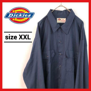 ディッキーズ(Dickies)の90s 古着 ディッキーズ ワークシャツ オーバーサイズ ワンポイント XXL(シャツ)