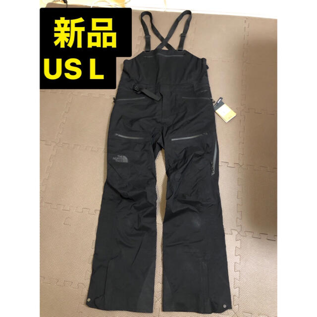 THE NORTH FACE(ザノースフェイス)の新品 THE NORTH FACE ノースフェイス　L ビブパンツ　黒　黒 スポーツ/アウトドアのスノーボード(ウエア/装備)の商品写真