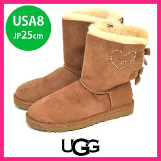 アグ(UGG)のアグ ハートバックリボン ムートンブーツ USA8(JP25)6900→(ブーツ)