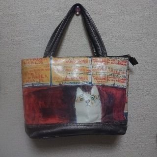 マンハッタナーズ ネコ柄 猫柄 ハンドバッグ バッグ バック 手提げ 新品