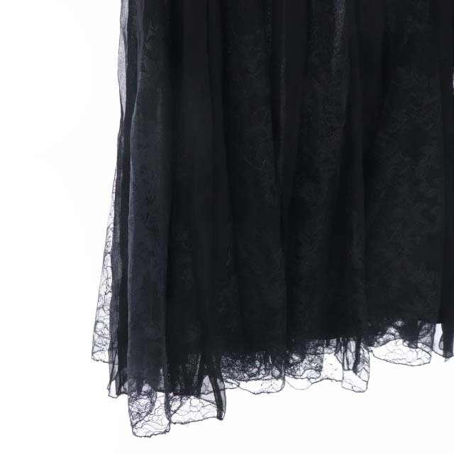 POLO RALPH LAUREN(ポロラルフローレン)のポロ ラルフローレン フレアスカート マキシ丈 レース シルク 絹 0 XS 黒 レディースのスカート(ロングスカート)の商品写真