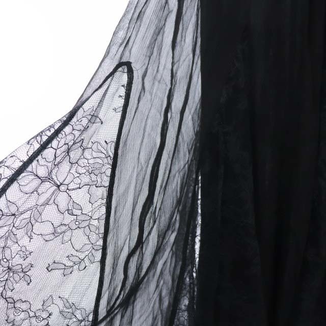 POLO RALPH LAUREN(ポロラルフローレン)のポロ ラルフローレン フレアスカート マキシ丈 レース シルク 絹 0 XS 黒 レディースのスカート(ロングスカート)の商品写真