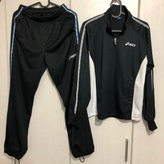 アシックス(asics)の〔アシックス〕ジャージ上下セット【黒・レディースＳサイズ】トレーニングウエア(ウェア)