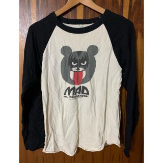 oil clothing service  クマプリント長袖Tシャツ