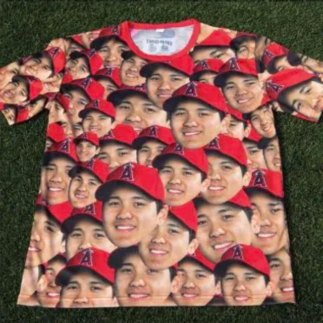 エンゼルス　大谷翔平　顔だらけ　Tシャツ　来場者限定　スタジアム配布