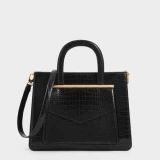 チャールズアンドキース(Charles and Keith)のCHARLES&KEITH  クロックエフェクトストラクチャードトートバッグ (トートバッグ)