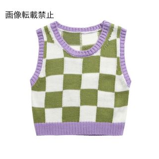 ザラ(ZARA)の🌰9月新作🌾5589◆ブロックチェック 柄 ニット ベスト(ベスト/ジレ)