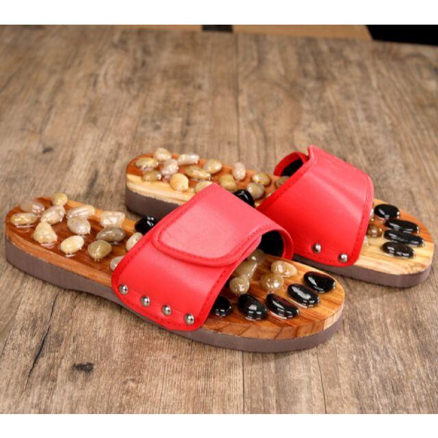 足つぼ マッサージ 健康 サンダル スリッパ 天然石 23.5cm~24cm