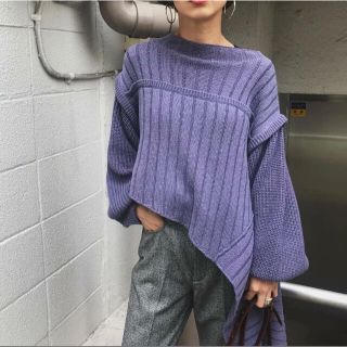 アメリヴィンテージ(Ameri VINTAGE)のAmeri VINTAGE アシンメトリー レイヤードニット(ニット/セーター)