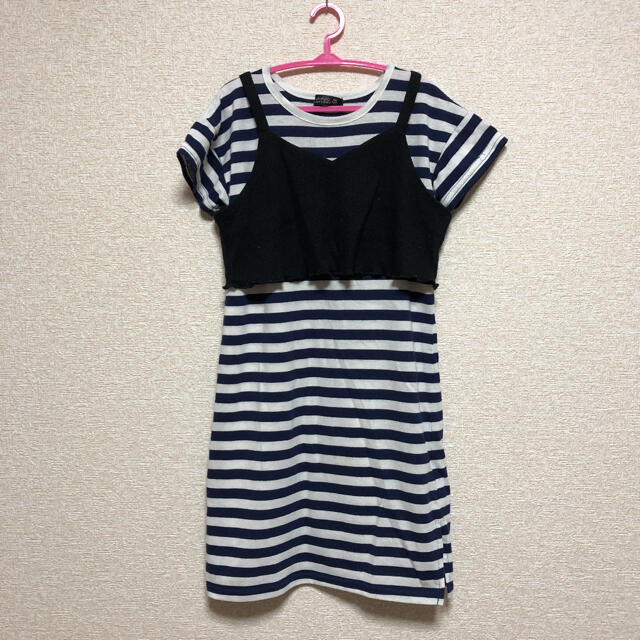 futafuta(フタフタ)のfutafuta / 女の子 120センチ ボーダーワンピース ビスチェ キッズ/ベビー/マタニティのキッズ服女の子用(90cm~)(ワンピース)の商品写真