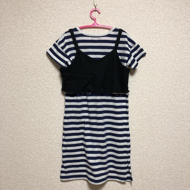 futafuta(フタフタ)のfutafuta / 女の子 120センチ ボーダーワンピース ビスチェ キッズ/ベビー/マタニティのキッズ服女の子用(90cm~)(ワンピース)の商品写真