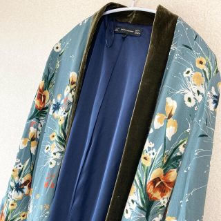 ZARA 花柄ロングガウン キモノタイプ 新品未使用