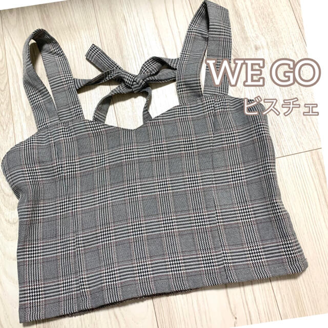 WEGO(ウィゴー)のWEGO ウィゴーチェック バックリボン ビスチェ グレー レディースのトップス(キャミソール)の商品写真