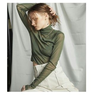 アリシアスタン(ALEXIA STAM)のjuemi tulle turtle neck(カットソー(長袖/七分))