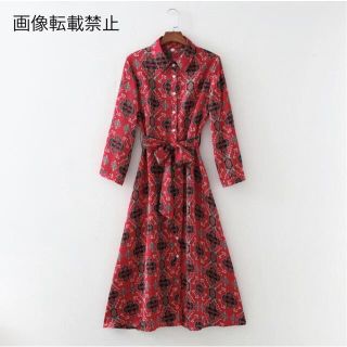 ザラ(ZARA)の🌰9月新作🌾5598◆vintage ヴィンテージ レトロ 柄 ワンピース(ひざ丈ワンピース)