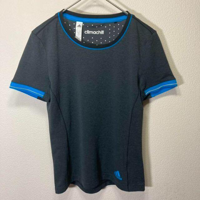 adidas(アディダス)のadidas climachill トレーニングウェア Mサイズ チャコール レディースのトップス(Tシャツ(半袖/袖なし))の商品写真