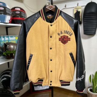 ハーレーダビッドソン(Harley Davidson)の☆ハーレーダビッドソン レザージャケット ブラックイエロー/M(装備/装具)