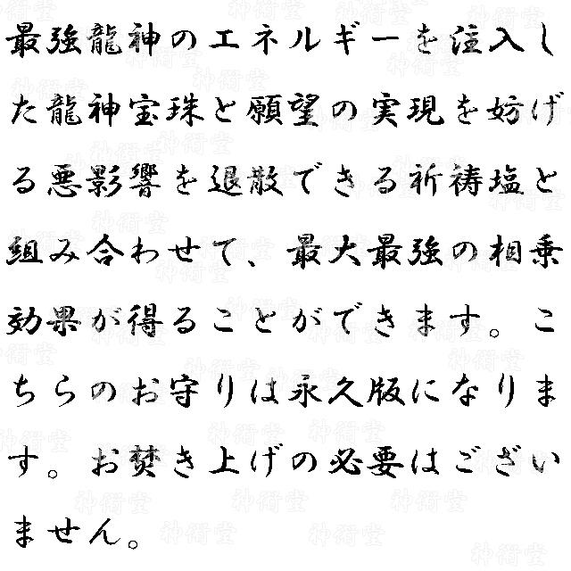 【強化】最強祈祷塩お守り 龍神宝珠入 大金運 財運 商売繁盛 投資 宝くじ 3