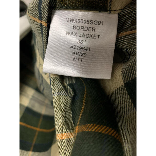 1点 新品 Barbour Border Sage 38 バブアー ボーダー