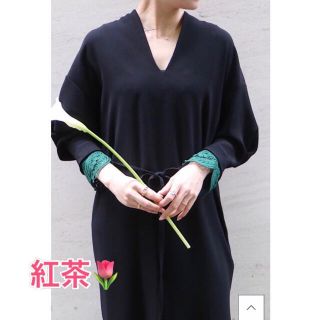 mame - 【Mame 】Embroidery Cuffs V-Neck Dressの通販 by tea