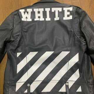 オフホワイト(OFF-WHITE)のOff-White レザーダブルライダースジャケット　2015AW(ライダースジャケット)