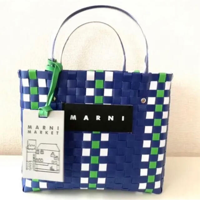 Marni(マルニ)のピクニックバッグ　ブルー レディースのバッグ(かごバッグ/ストローバッグ)の商品写真