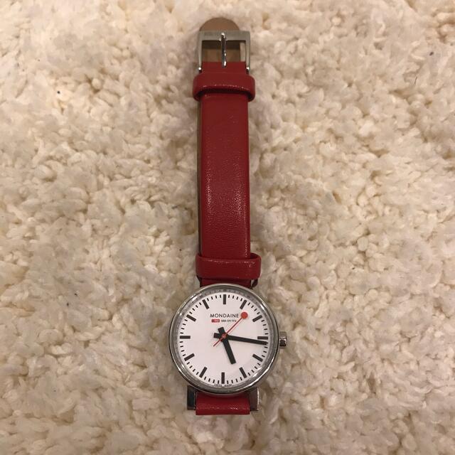 MONDAINE(モンディーン)のMONDAINE モンディーン　腕時計　赤 レディースのファッション小物(腕時計)の商品写真
