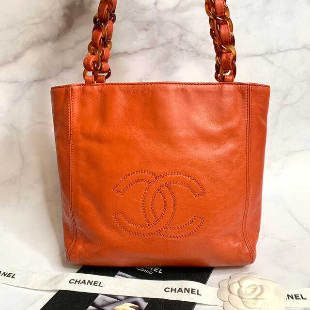 CHANEL(シャネル)のCHANEL シャネル 美品 鼈甲 べっこう チェーン トートバッグ デカココ レディースのバッグ(トートバッグ)の商品写真