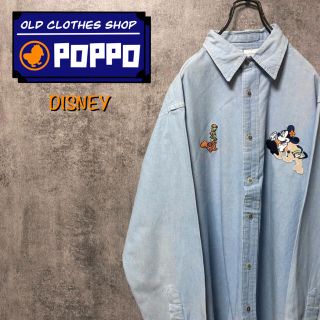 90s・ディズニー・バンビ・ビッグサイズ・シャンブレー・長袖・シャツ