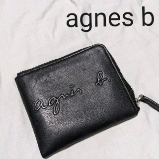 アニエスベー(agnes b.)のagnes b　アニエスベー　レザー　ミニ財布　ラウンドジップ　ブラック(財布)