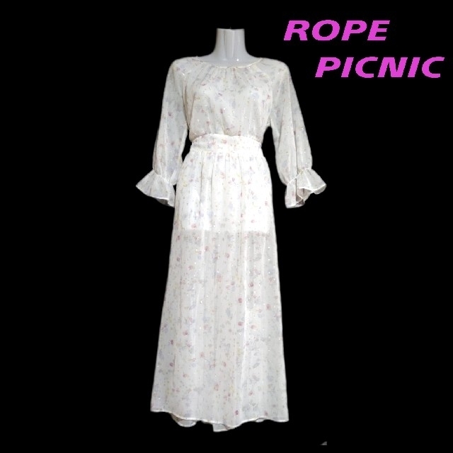 Rope' Picnic(ロペピクニック)のROPE PICNIC ロペピクニック・シフォン シースルーワンピース レディースのワンピース(ロングワンピース/マキシワンピース)の商品写真