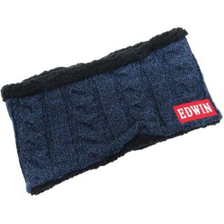 エドウィン(EDWIN)のEDWIN エドウイン ネックウォーマー 3WAY 縄編み 裏ボア★ネイビー新品(ネックウォーマー)