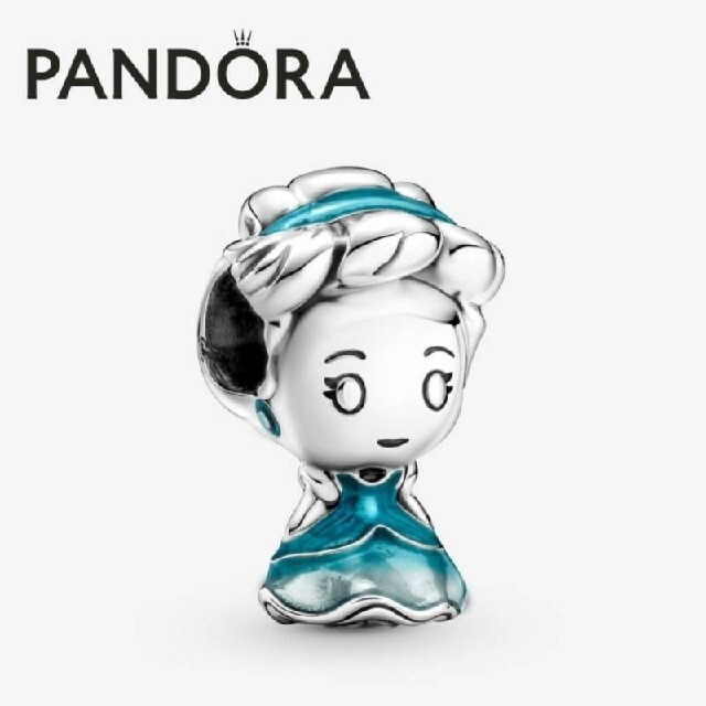 【新品】PANDORA コラボ チャーム シンデレラ クロス＆ポーチ付きPANDORA素材