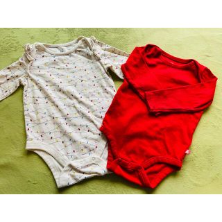 ベビーギャップ(babyGAP)のbaby Gap 肌着 長袖ロンパース　80c 2枚セット(ロンパース)