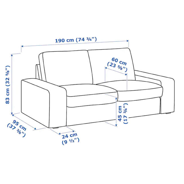 IKEA(イケア)のIKEA 2人掛けソファ シーヴィク インテリア/住まい/日用品のソファ/ソファベッド(二人掛けソファ)の商品写真