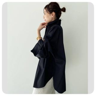 アパルトモンドゥーズィエムクラス(L'Appartement DEUXIEME CLASSE)の新品★L'Appartment GENTLEWOMAN SHIRT  ブラック(シャツ/ブラウス(長袖/七分))