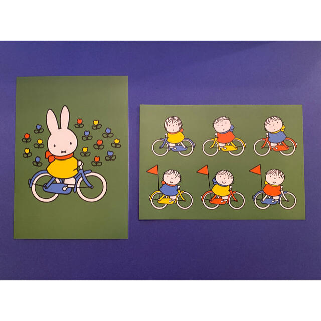 【入手困難】 ディックブルーナ　サイクリング　自転車　ミッフィー　ポストカード エンタメ/ホビーのおもちゃ/ぬいぐるみ(キャラクターグッズ)の商品写真