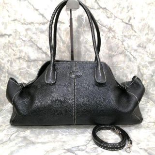 トッズ(TOD'S)の【極美品】 トッズ　ジレリ　2way　レザー　トートバッグ　ブラック　黒(トートバッグ)