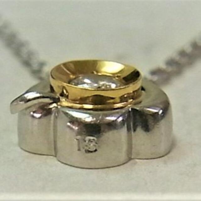 ネックレスPt850 プラチナ ネックレス ペンダント付 ダイヤ 0.13ct
