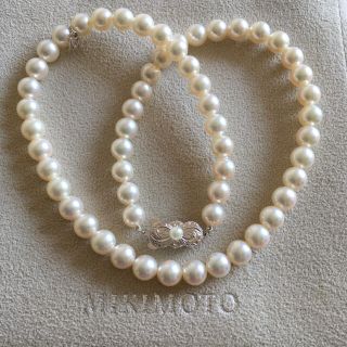 ミキモト(MIKIMOTO)の★本日限定★ 美品 ミキモト 7.5mm パールネックレス Mチャーム 箱付き(ネックレス)