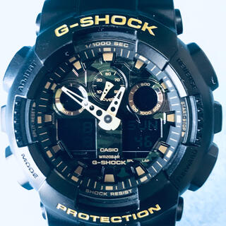 ジーショック(G-SHOCK)のカシオ G-SHOCK GA-100CF-1A9JF ゴールドカモフラージュ柄(腕時計(デジタル))