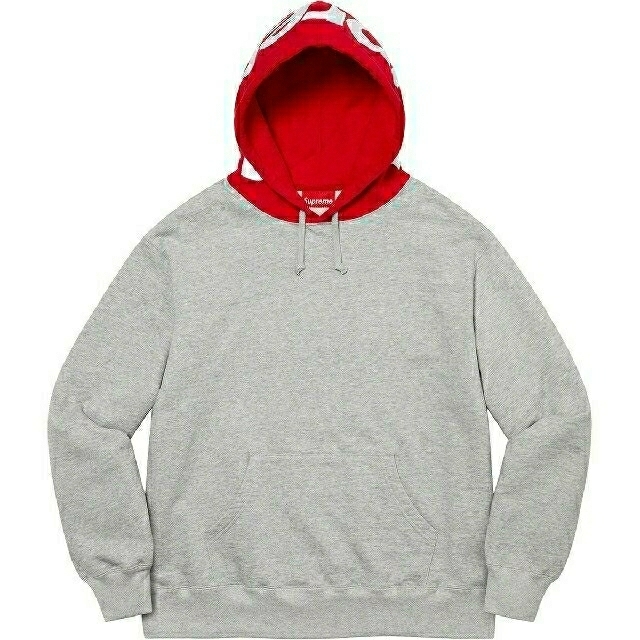 supreme contrast hooded sweatshirt 黒 M