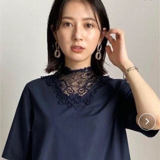 アメリヴィンテージ(Ameri VINTAGE)のAmeri  MEDI LACE NECK BLOUSE(カットソー(半袖/袖なし))